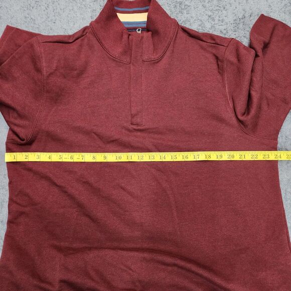 UNTUCKit Corral Men's Quarter Zip Long Sleeve Sweatshirt Red Size XL - Picture 9 of 12